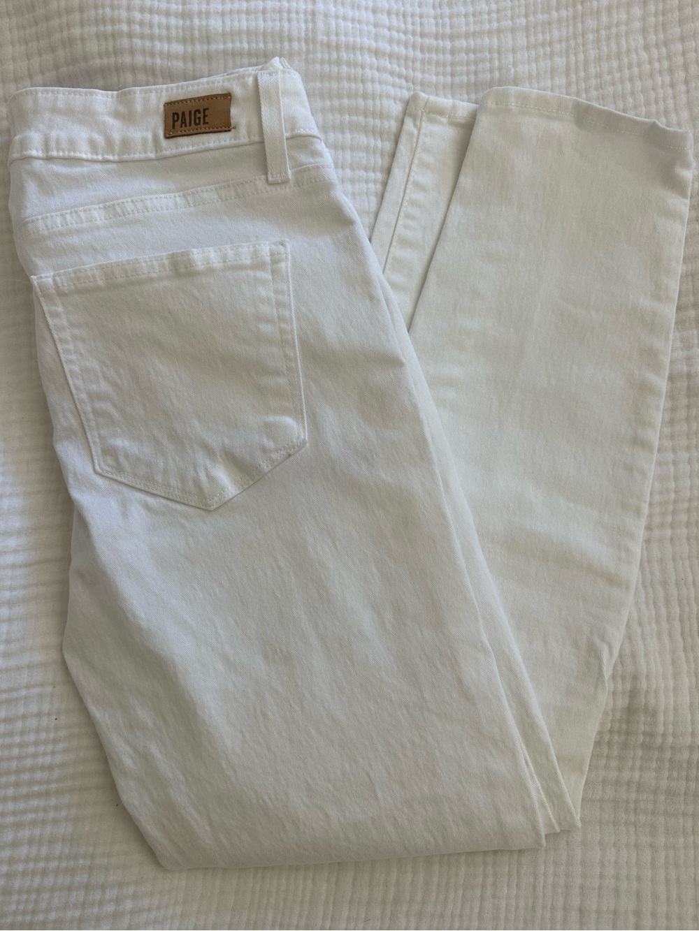 PAIGE Verdugo Crop White Skinny Jeans - Classic High-Rise Fit